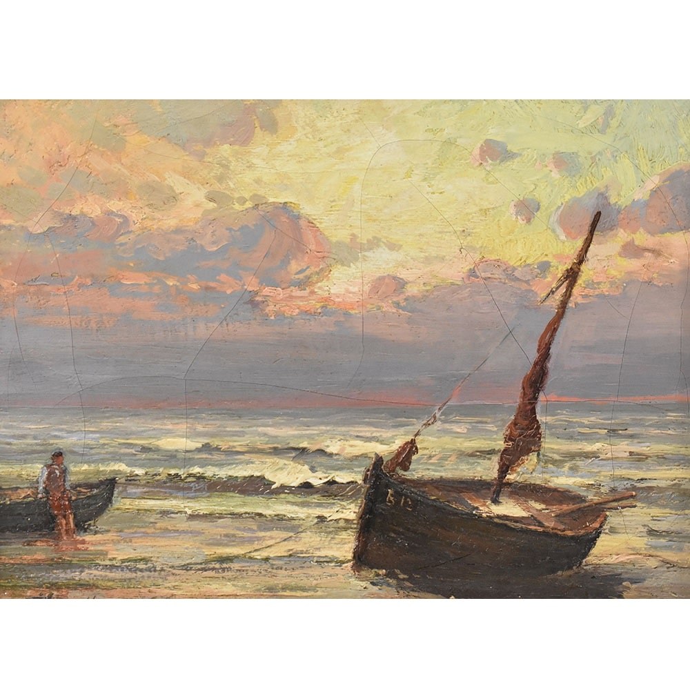 QM625 1 antique painting marine art seascape oil paintig XIX.jpg